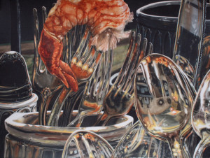 Honorable Mention-Cindy Brabec-King-Shrimp Forks-Watercolor