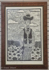 Chase Gilbert _Jack Rabbit Hunt in Alpine_ - Woodcut Printmaking