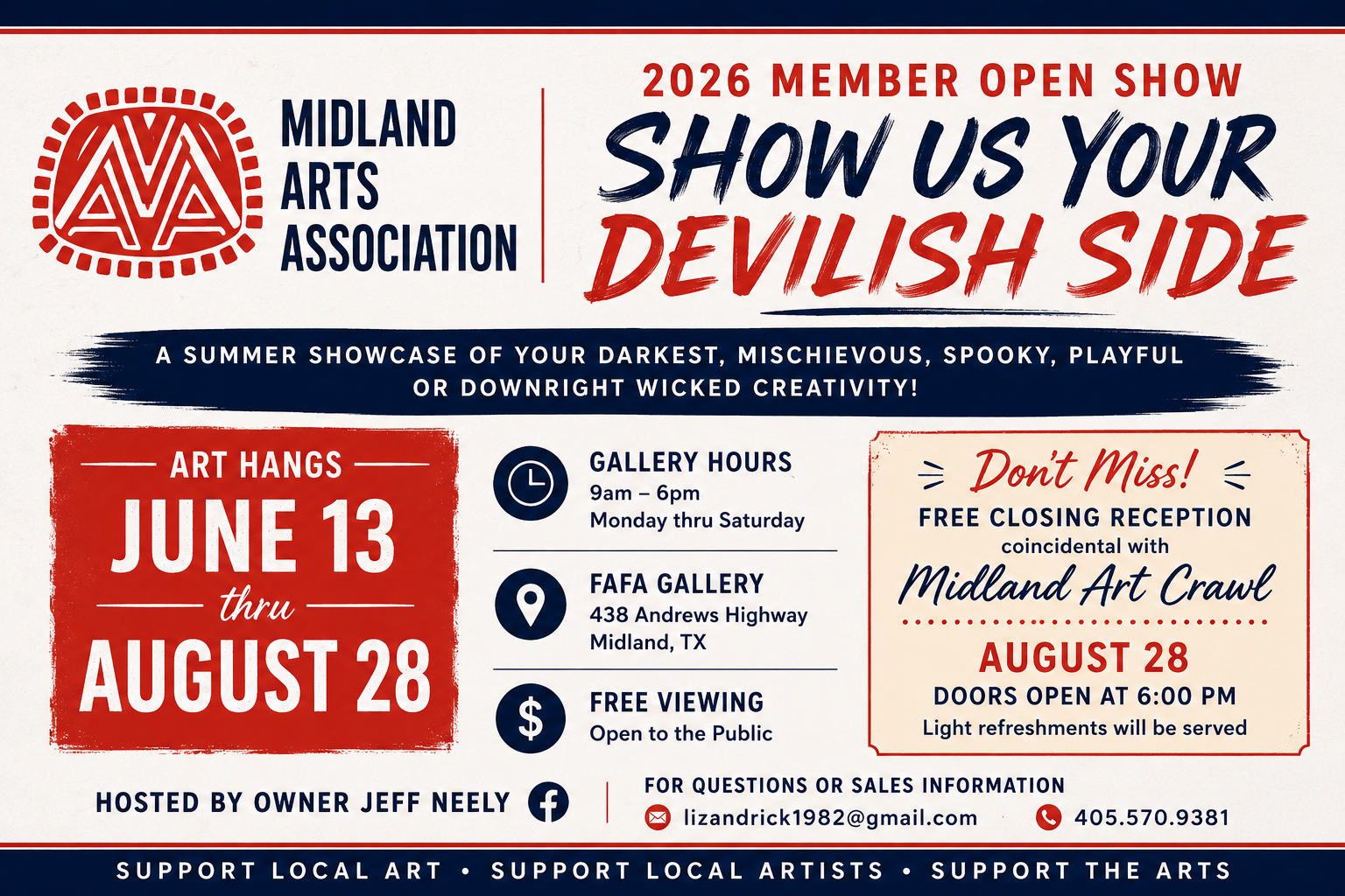 2026 Midland Arts Association Member Open Show | Show Us Your Devilish Side